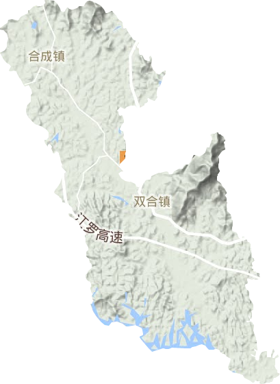 双合镇地形地图