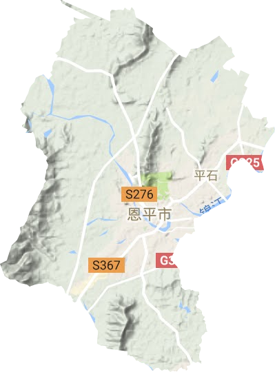 恩城街道地形地图