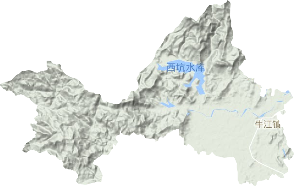 牛江镇地形地图