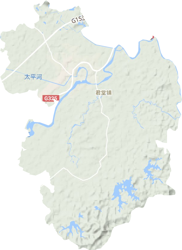 君堂镇地形地图