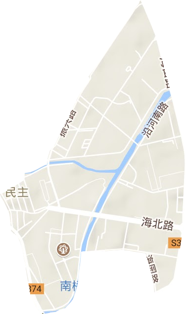 民主街道地形地图