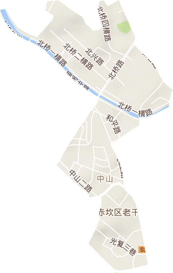 中山街道地形地图