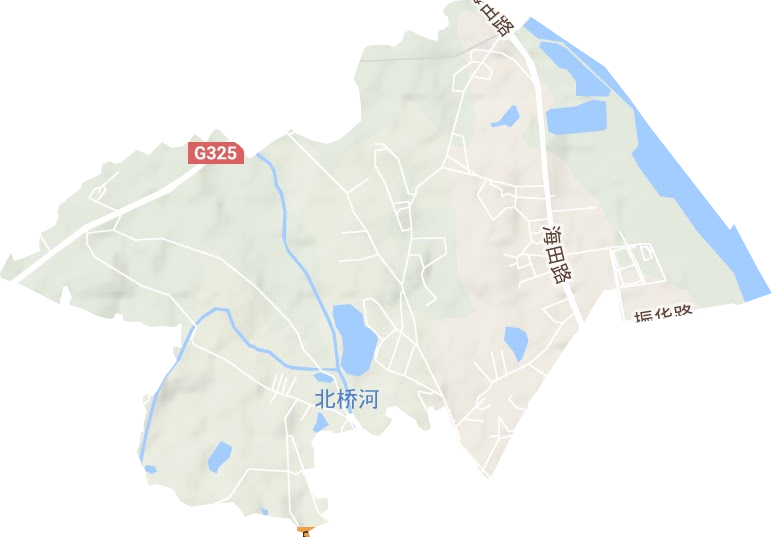 北桥街道地形地图