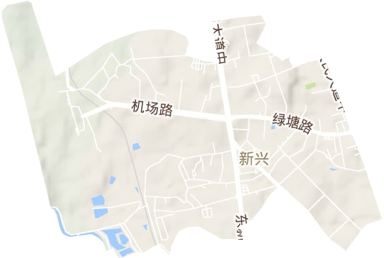新兴街道地形地图