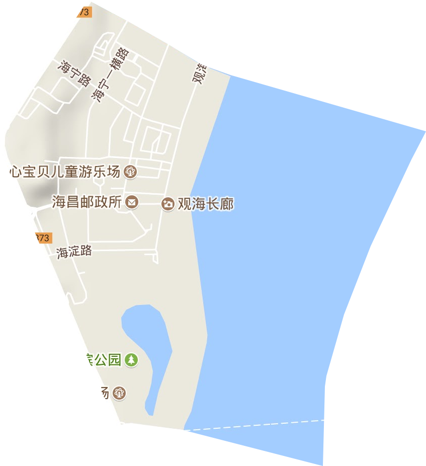 海滨街道地形地图