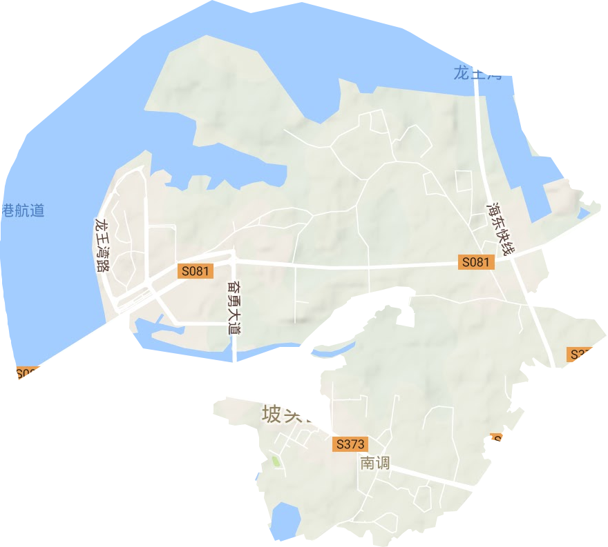 南调街道地形地图