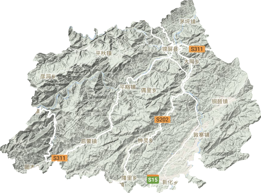 锦屏县地形地图