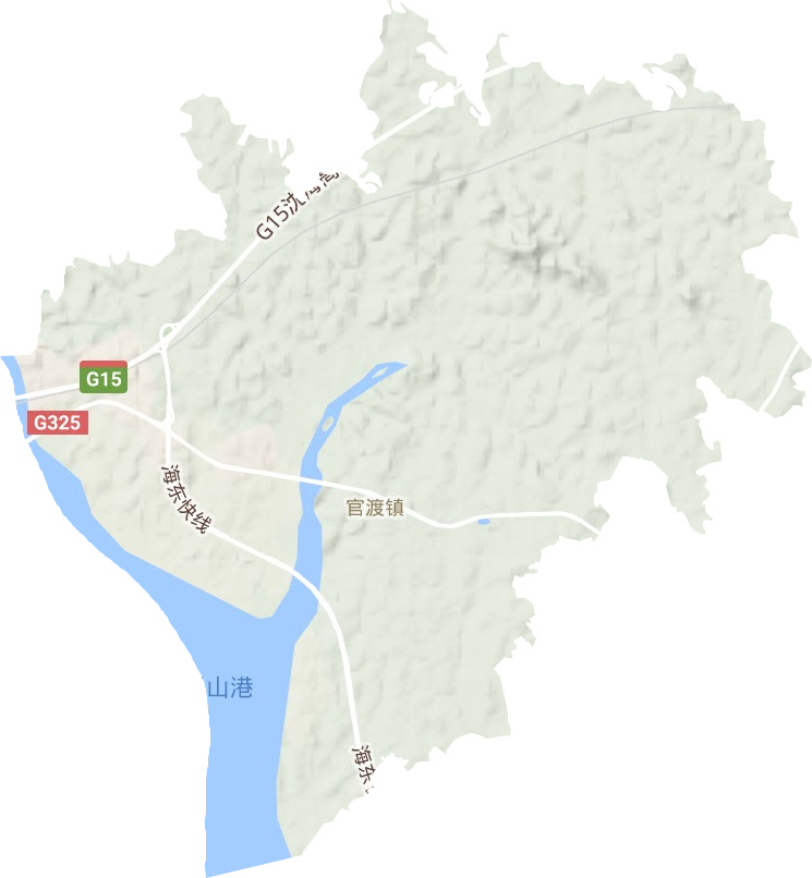 官渡镇地形地图