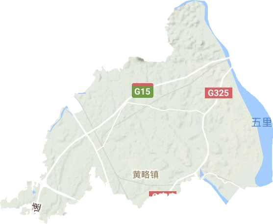 黄略镇地形地图