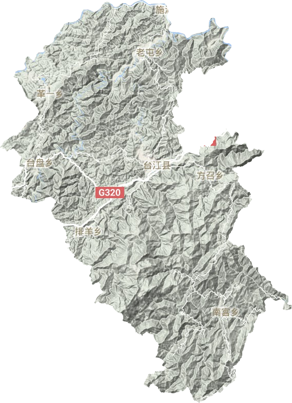 台江县地形地图