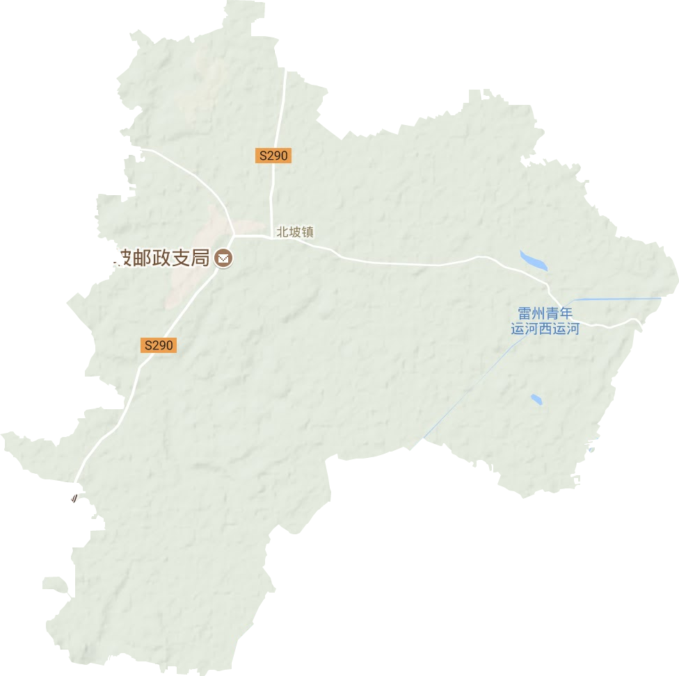 北坡镇地形地图