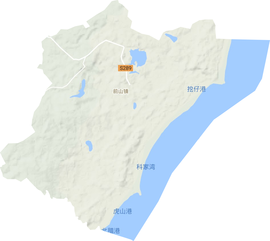前山镇地形地图