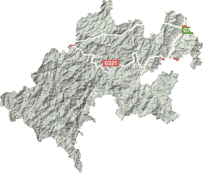 从江县地形地图