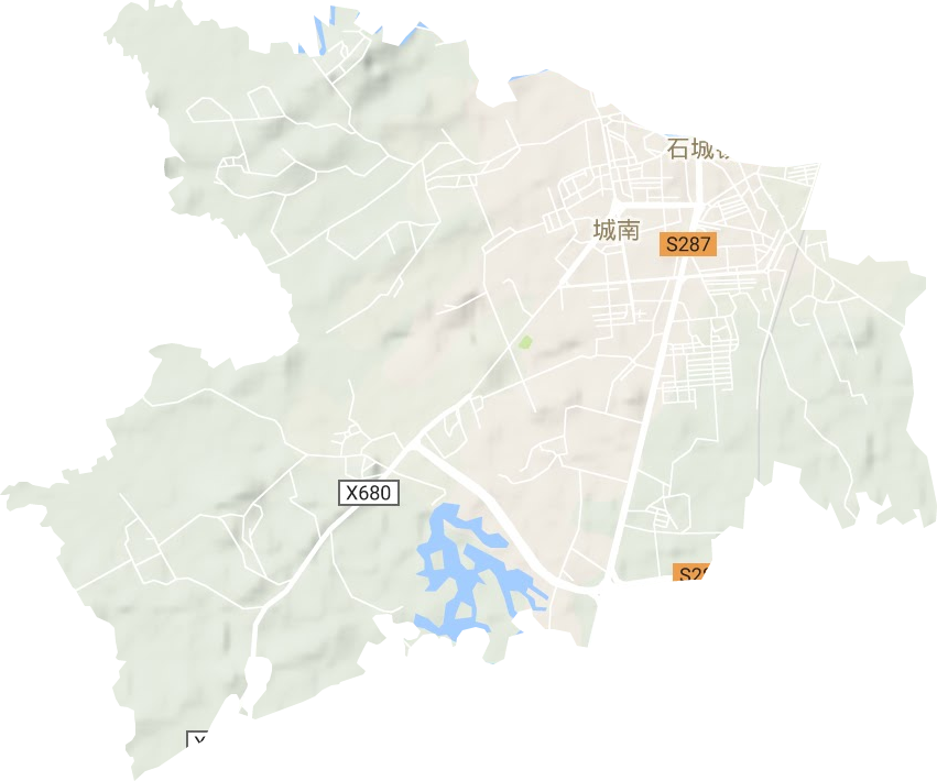 城南街道地形地图