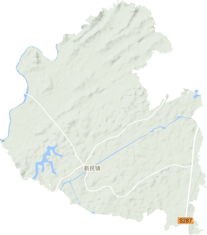 新民镇地形地图