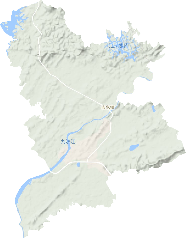吉水镇地形地图