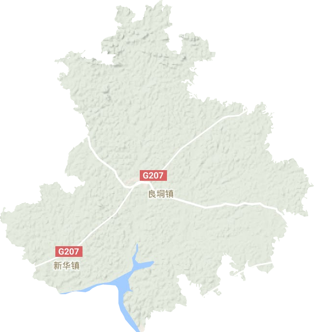 良垌镇地形地图