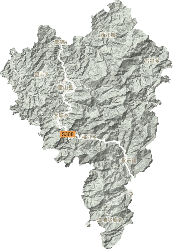 雷山县地形地图