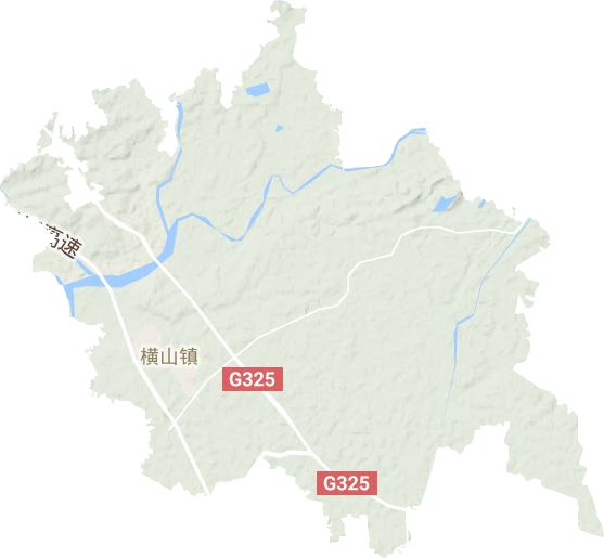 横山镇地形地图