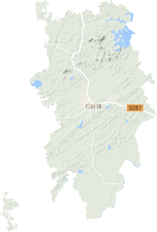 石岭镇地形地图