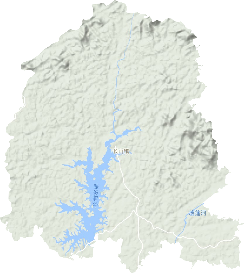 长山镇地形地图