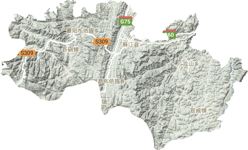 麻江县地形地图