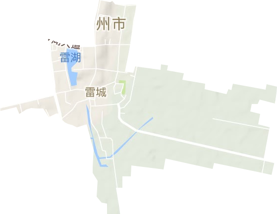 雷城街道地形地图
