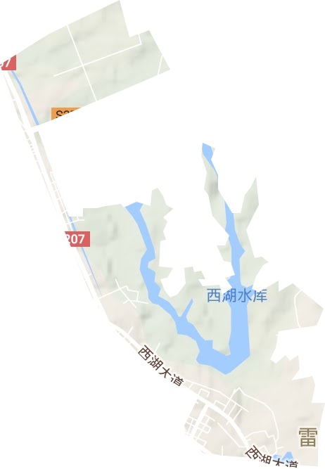 西湖街道地形地图