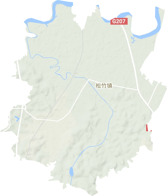 松竹镇地形地图