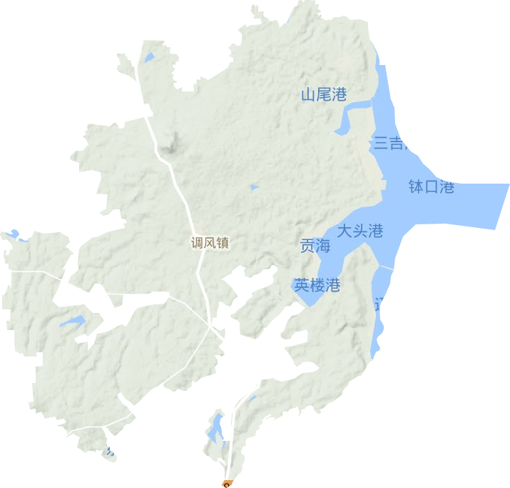 调风镇地形地图