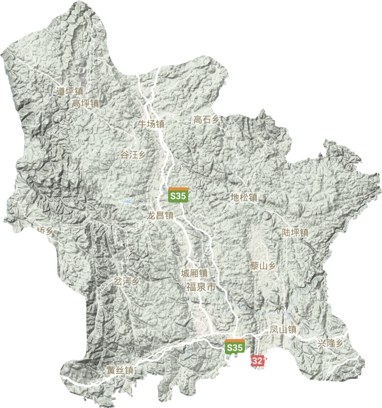 福泉市地形地图