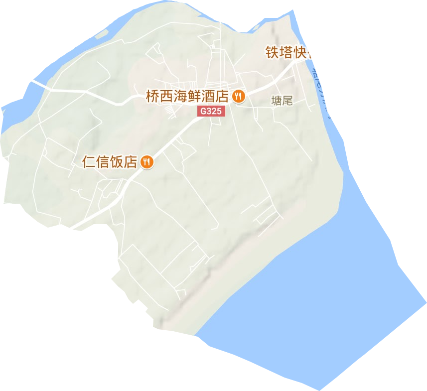 塘尾街道地形地图