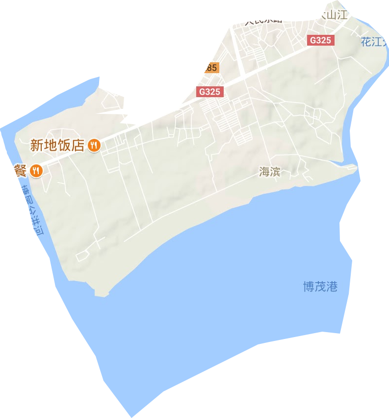 海滨街道地形地图