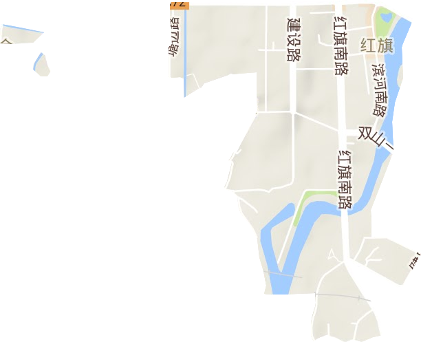 红旗街道地形地图