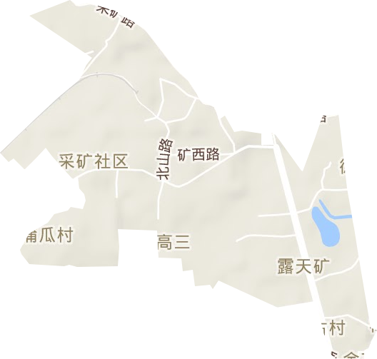 露天矿街道地形地图