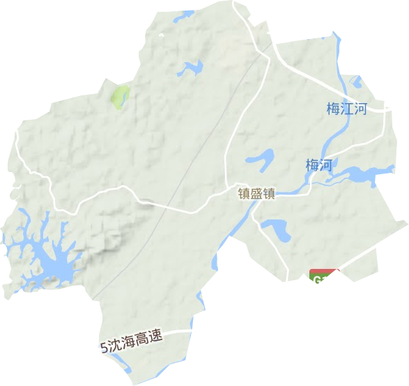 镇盛镇地形地图