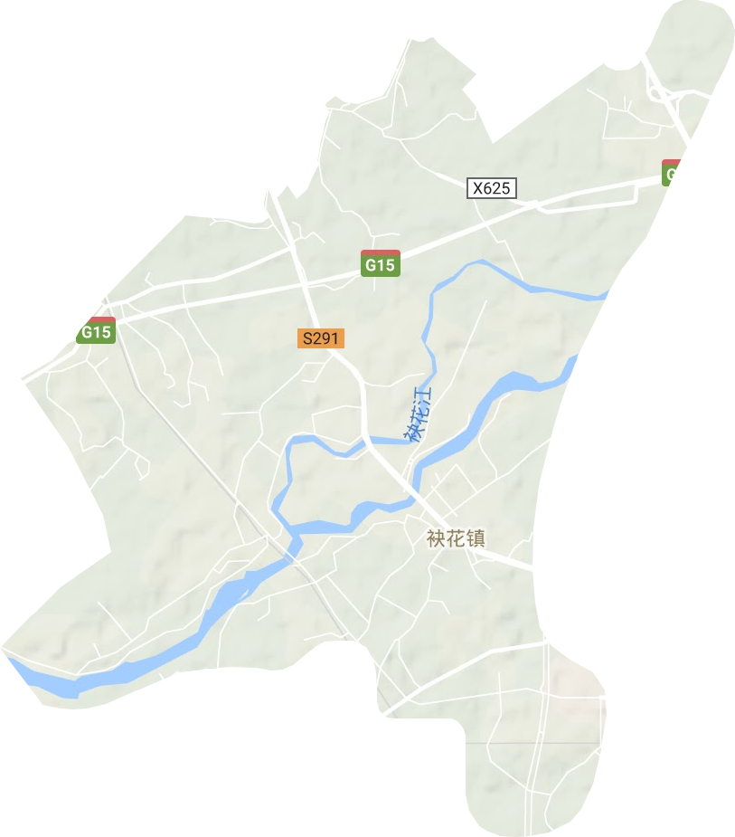袂花镇地形地图