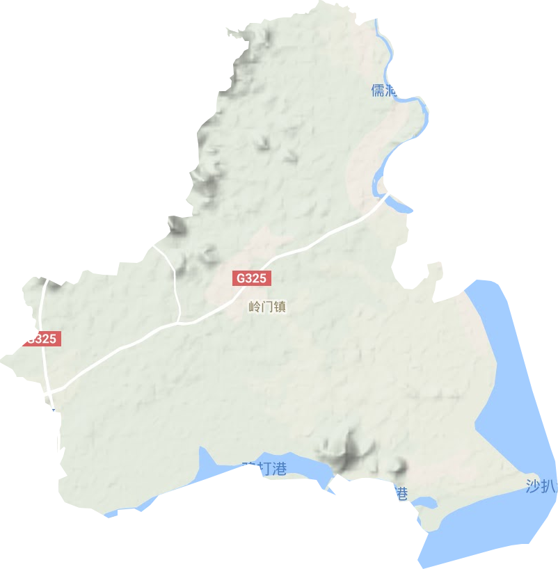 岭门镇地形地图