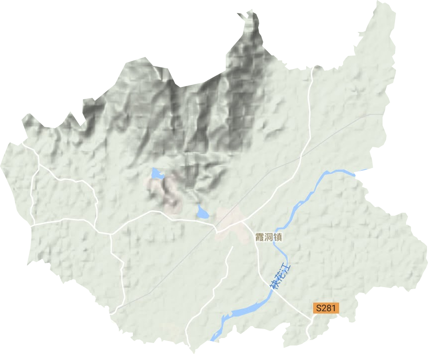 霞洞镇地形地图