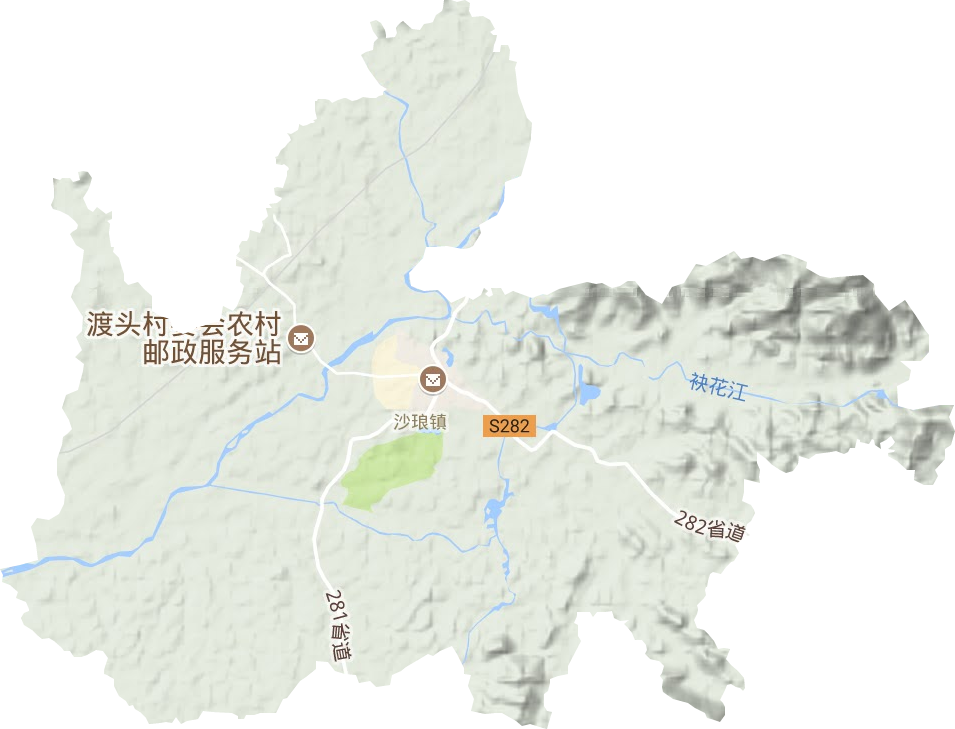 沙琅镇地形地图