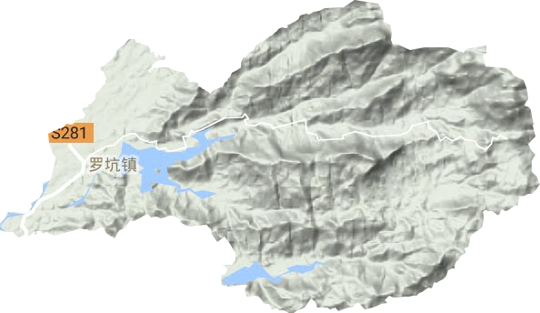 罗坑镇地形地图
