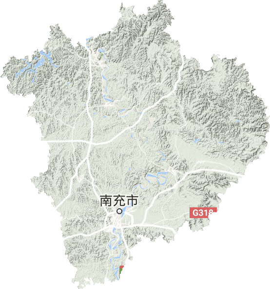 南充市地形地图