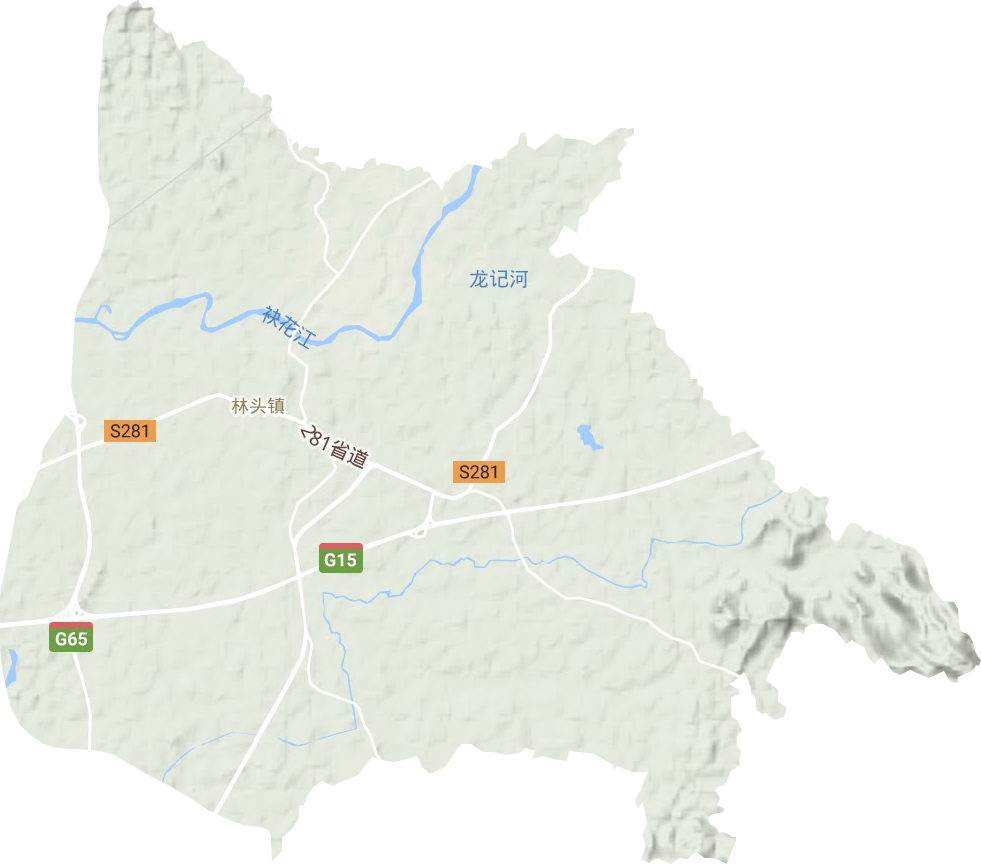 林头镇地形地图