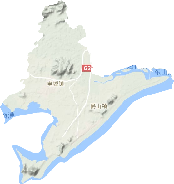 电城镇地形地图
