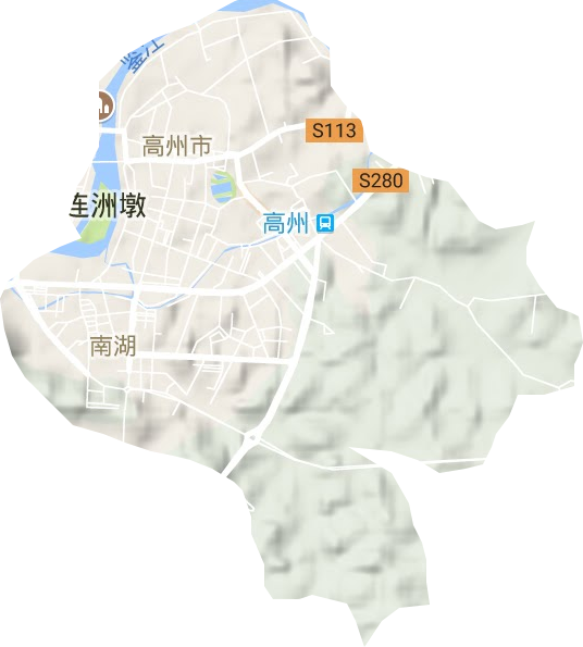 潘州街道地形地图