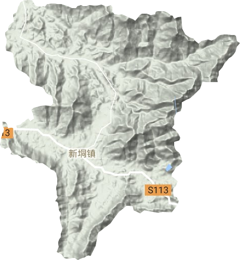 新垌镇地形地图