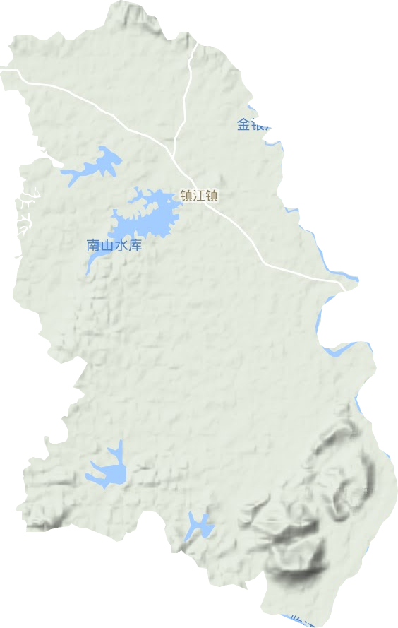 镇江镇地形地图