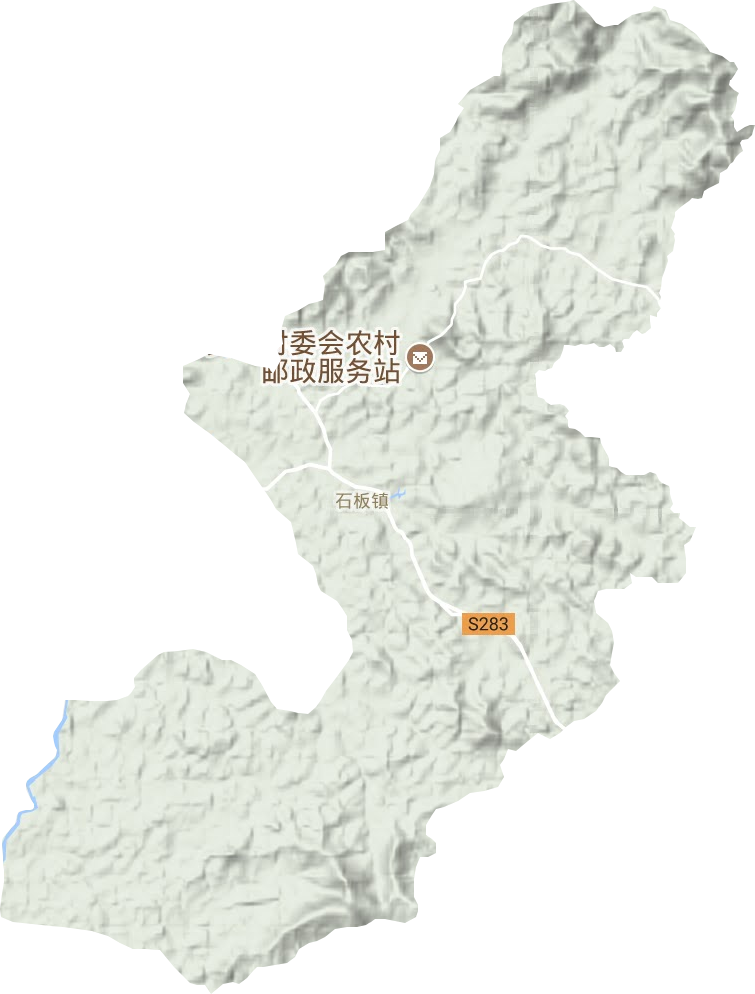 石板镇地形地图