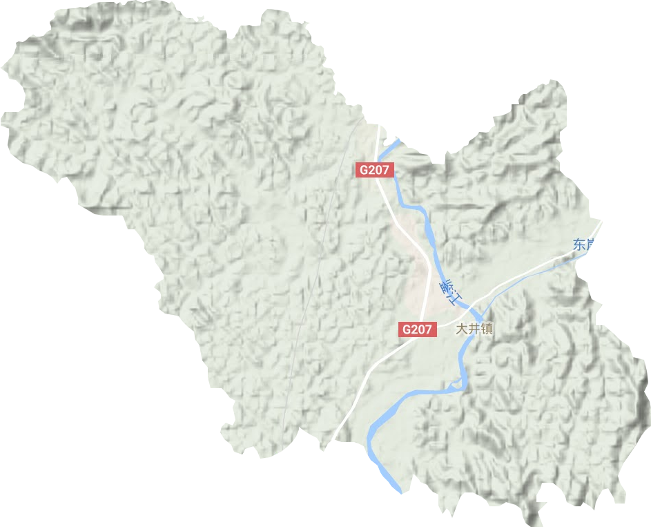 大井镇地形地图
