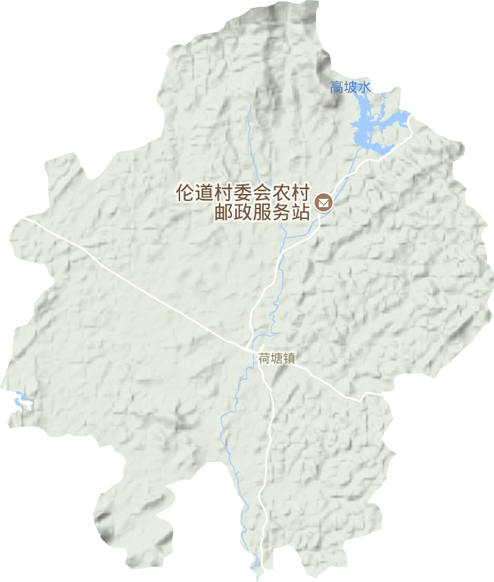 荷塘镇地形地图